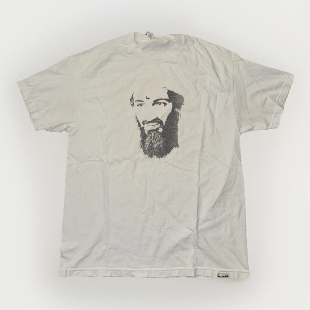 Vintage Osama Bin Laden Face T-Shirt White XL 22x29